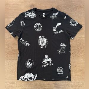 NBA Charcoal Short-Sleeve Logo Tee with White Team Graphics